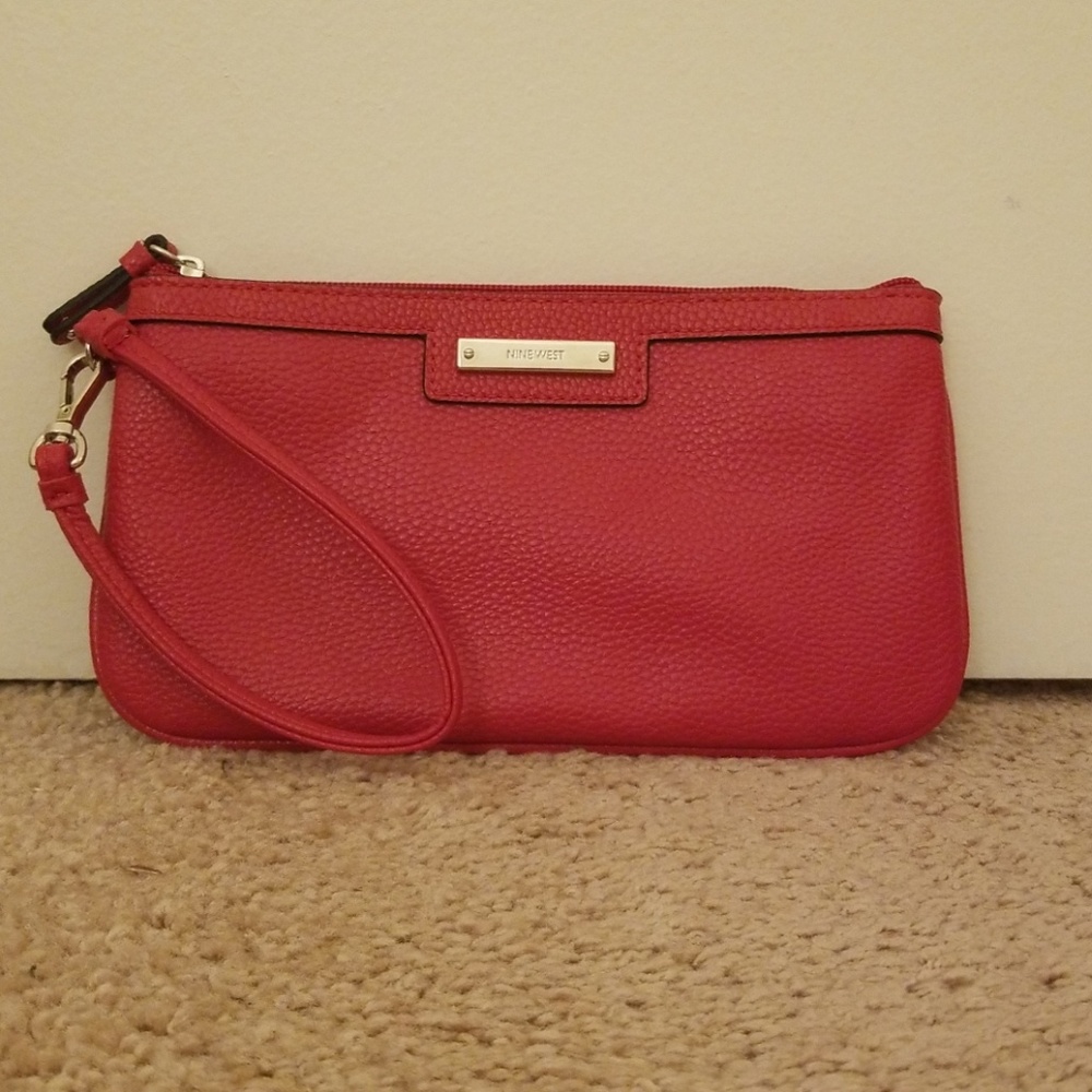 Nine West Red Leather Wristlet